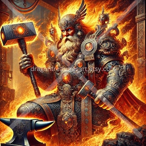 Svarog Download: Digital Art, Instant Downloadable Wallpaper, Downloadable Fantasy Art, Digital Poster, Slavic Mythology