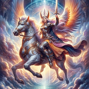 Valkyrie Download: Digital Art, Instant Downloadable Wallpaper, Downloadable Fantasy Art, Digital Poster, Norse Mythology Art