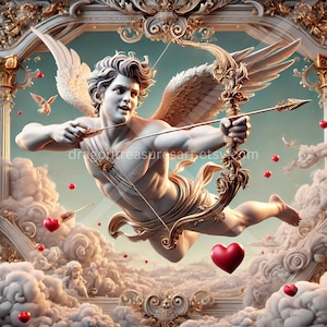 Cupid Download: Digital Art, Instant Downloadable Wallpaper, Downloadable Fantasy Art, Digital Poster, Roman Art, Mythology