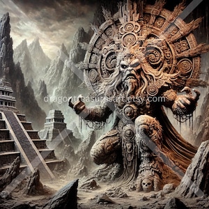 Zipacna Download: Digital Art, Instant Downloadable Wallpaper, Downloadable Fantasy Art, Digital Poster, Mayan Art, Mayan Mythology