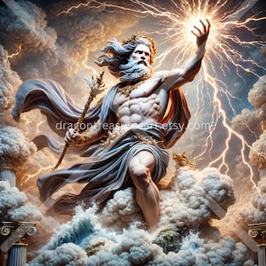 Jupiter Download: Digital Art, Instant Downloadable Wallpaper, Downloadable Fantasy Art, Digital Poster, Roman Art, Mythology