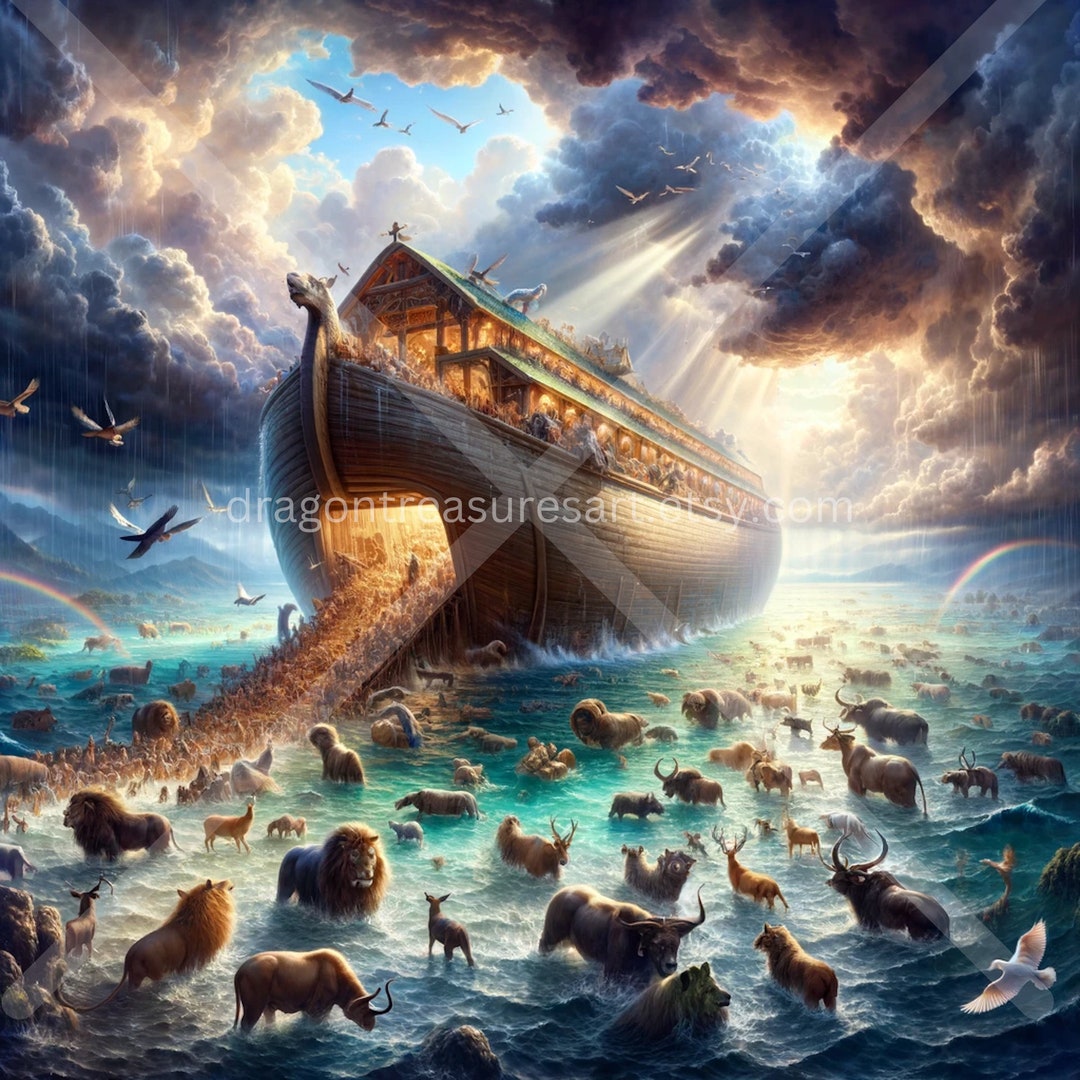 Noah's Ark Download: Digital Art, Instant Downloadable Wallpaper