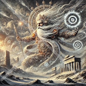 Stribog Download: Digital Art, Instant Downloadable Wallpaper, Downloadable Fantasy Art, Digital Poster, Slavic Mythology