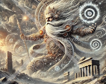 Download de Stribog: Arte Digital, Papel de Parede Instantâneo para Download, Arte de Fantasia para Download, Pôster Digital, Mitologia Eslava