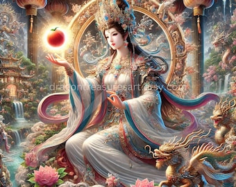 Téléchargement de Xi Wangmu : Art numérique, papier peint à téléchargement immédiat, Art fantastique à télécharger, affiche numérique, art chinois