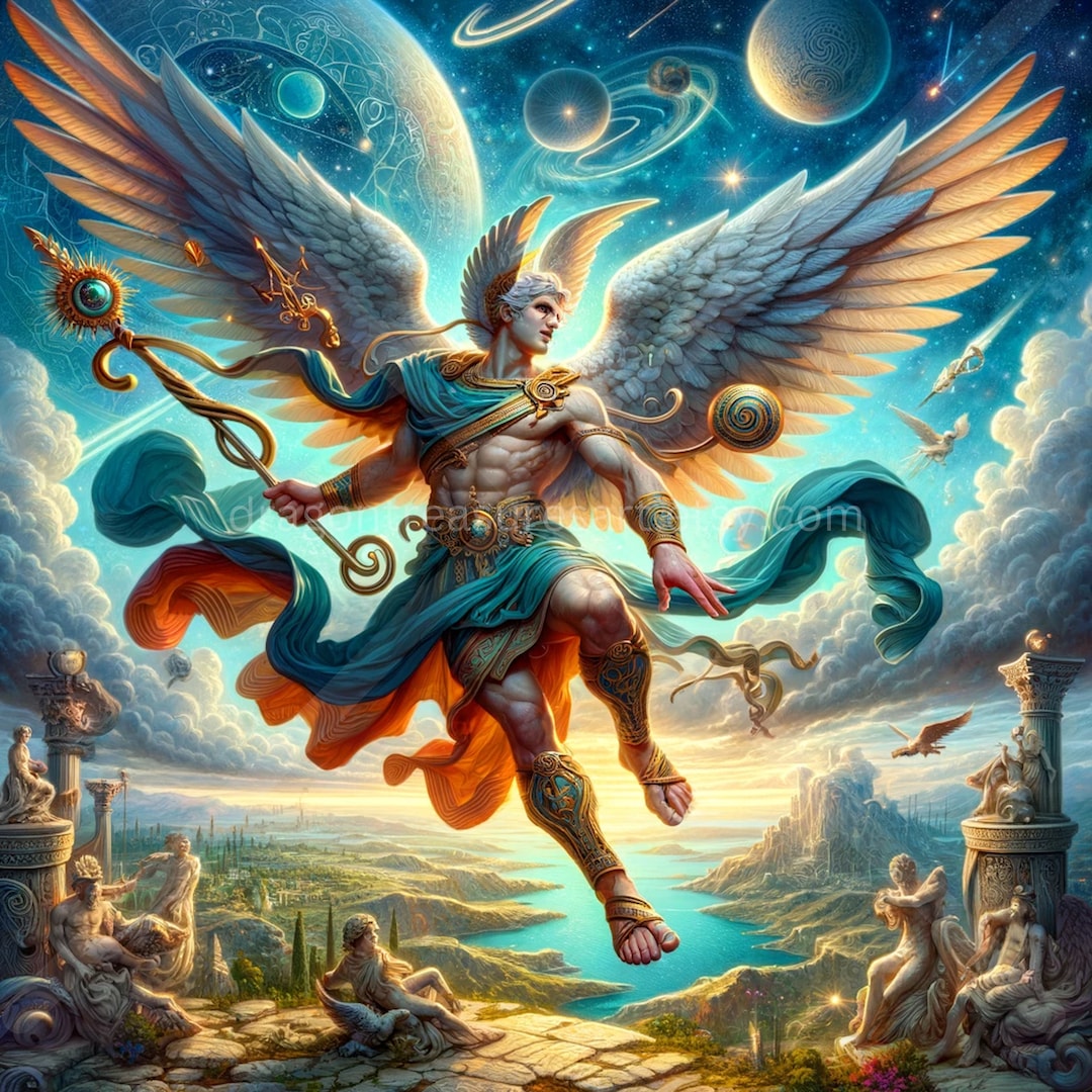 Hermes Download: Digital Art, Instant Downloadable Wallpaper