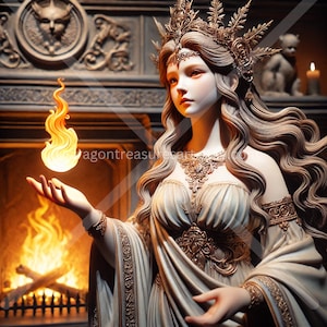 Vesta Download: Digital Art, Instant Downloadable Wallpaper, Downloadable Fantasy Art, Digital Poster, Roman Art, Mythology