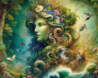 Gaia Download: Digital Art, Instant Downloadable Wallpaper, Downloadable Fantasy Art, Digital Poster, Greek Mythology Art, Gods