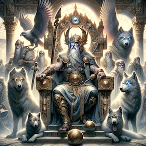 Odin Download: Arte digitale, Sfondo scaricabile istantaneo, Arte fantasy scaricabile, Poster digitale, Arte mitologica norrena