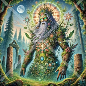 Leshy Download: Digital Art, Instant Downloadable Wallpaper, Downloadable Fantasy Art, Digital Poster, Slavic Mythology