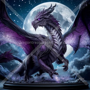 Amethyst Dragon Download: Digital Art, Instant Downloadable Wallpaper, Downloadable Fantasy Art, Digital Poster, Mythical