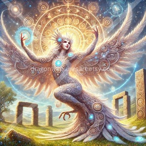 Alkonost Download: Digital Art, Instant Downloadable Wallpaper, Downloadable Fantasy Art, Digital Poster, Slavic Mythology