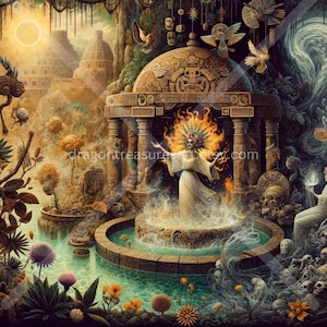 Tlazolteotl Download: Digital Art, Instant Downloadable Wallpaper, Downloadable Fantasy Art, Digital Poster, Aztec Mythology Art