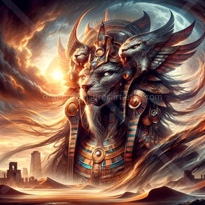 Set Download: Digital Art, Instant Downloadable Wallpaper, Downloadable Fantasy Art, Digital Poster, Egyptian Mythology Art, Gods