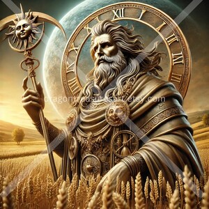 Saturn Download: Digital Art, Instant Downloadable Wallpaper, Downloadable Fantasy Art, Digital Poster, Roman Art, Mythology