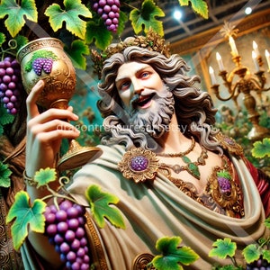 Bacchus Download: Digital Art, Instant Downloadable Wallpaper, Downloadable Fantasy Art, Digital Poster, Roman Art, Mythology