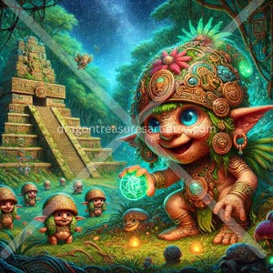 Aluxes Download: Digital Art, Instant Downloadable Wallpaper, Downloadable Fantasy Art, Digital Poster, Mayan Art, Mayan Mythology