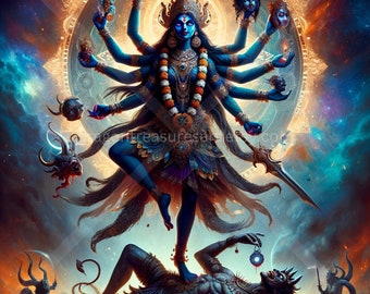 Kali Download: Digital Art, Instant Downloadable Wallpaper, Downloadable Fantasy Art, Digital Poster, Hindu Art, Mythology