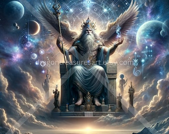 Anu (An) Download: Digital Art, Instant Downloadable Wallpaper, Downloadable Fantasy Art, Digital Poster, Sumerian Art