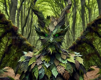 Forest Demon Download: Digital Art, Instant Downloadable Wallpaper, Downloadable Fantasy Art, Digital Poster, Angel Art, Demon Art