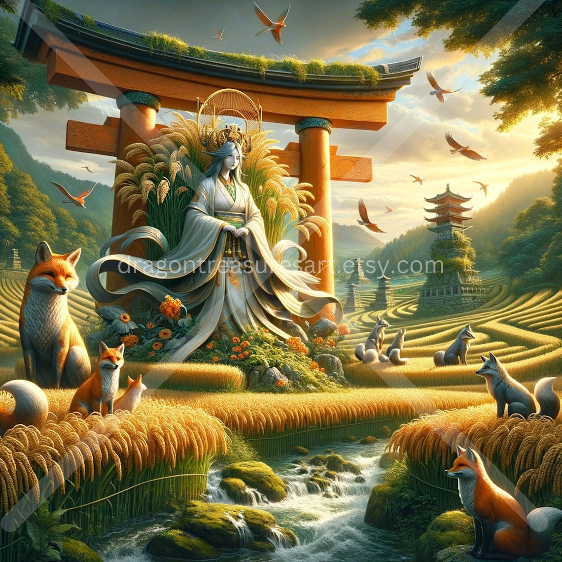 Mount Inari Background Inari Download: Digital Art, Instant Downloadable Wallpaper ...