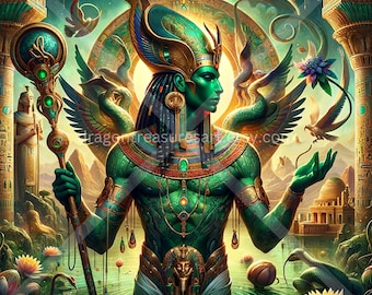 Osiris Download: Digital Art, Instant Downloadable Wallpaper, Downloadable Fantasy Art, Digital Poster, Egyptian Mythology Art, Gods