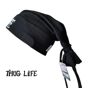 Thug Life Tattoo Beanie Tie Black Hip-Hop Hat 2Pac Inspired By Street Knowledge