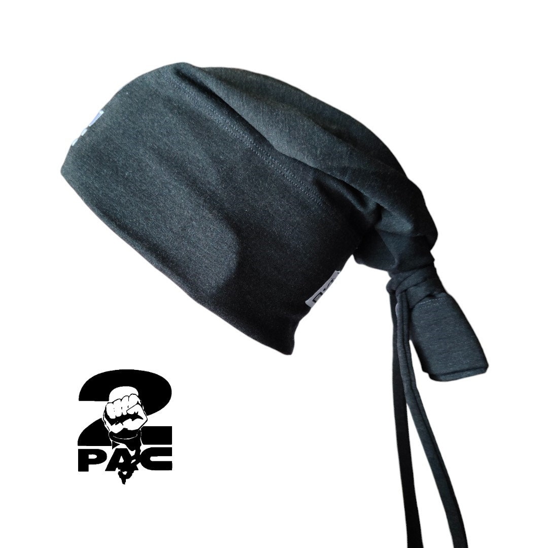 2pac Beanie Tie Charcoal Hip-hop Hat Tupac Inspired by Street