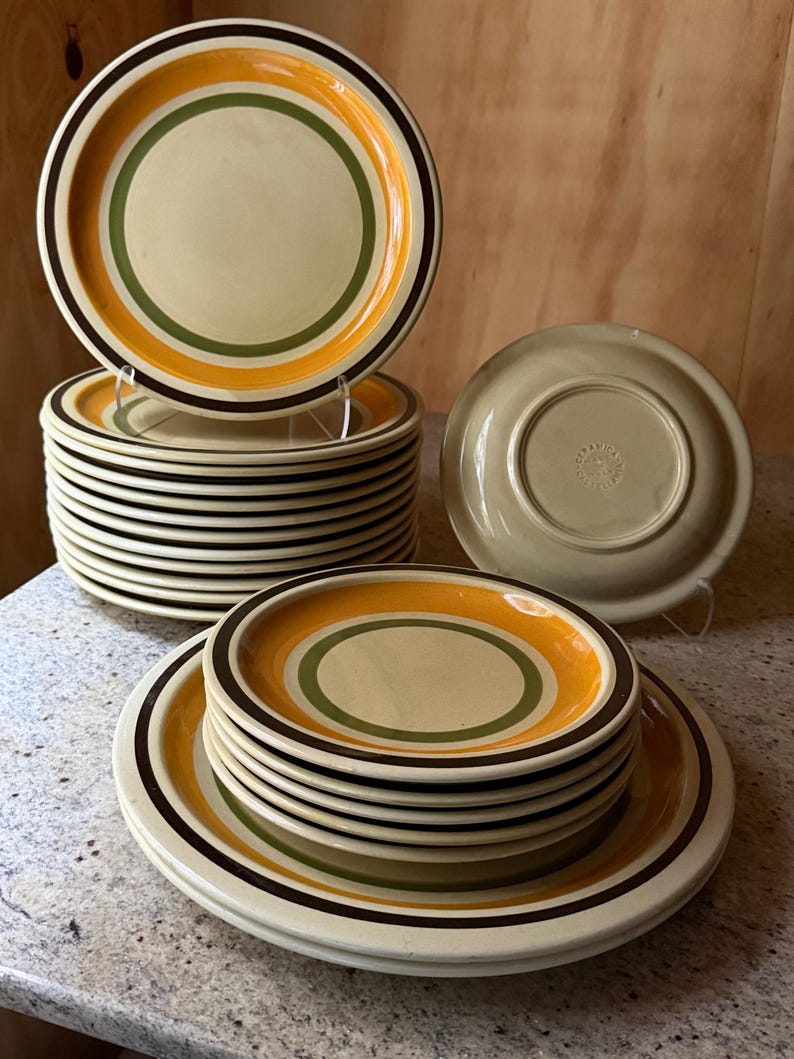 Ceramica Castellania Vintage Italian Stoneware Talerze – 20-elementowy zestaw obiadowy w odcieniach ziemi zdjęcie 3
