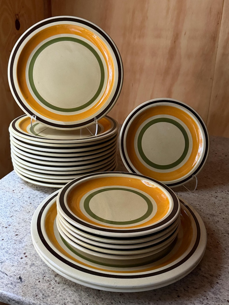 Ceramica Castellania Vintage Italian Stoneware Talerze – 20-elementowy zestaw obiadowy w odcieniach ziemi zdjęcie 4