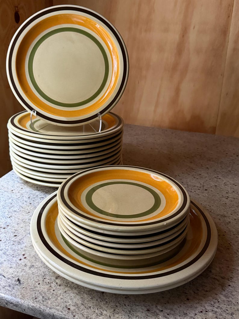 Ceramica Castellania Vintage Italian Stoneware Talerze – 20-elementowy zestaw obiadowy w odcieniach ziemi zdjęcie 2