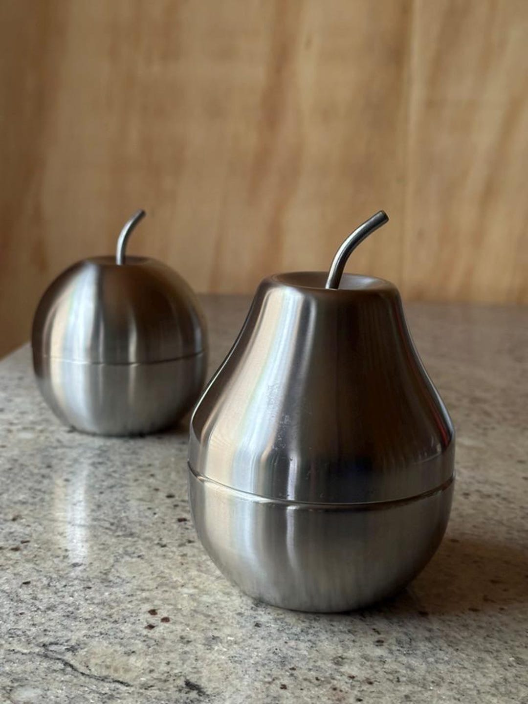 Pear Container Vintage Morinox Apple and Pear Containers, Italian Stainless Steel ...