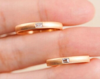 Platinum 950 Nordic Viking Square Talisman Brushed Diamond Couple Rings