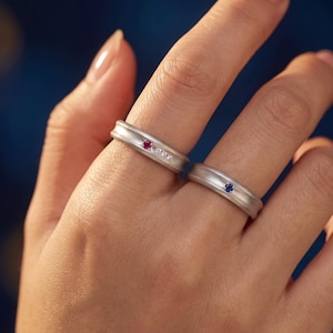 18K Gold Ruby Sapphire Couple Ring Ancient Roman Love Token