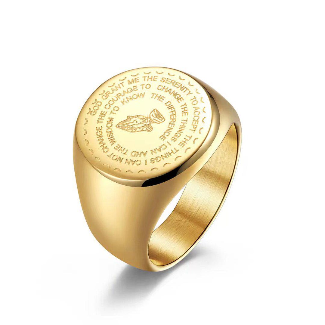 18K Gold Bible Prayer Seal Ring - King Solomon's Wisdom - Etsy