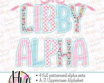 Alfabeto pastel preppy PNG, Alfabeto pastel Grandmillenial, Alfabeto completo A-Z PNG, Alfabeto de encaje preppy, Alfabeto con ribete de encaje, PNG floral preppy