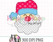 Santa Faux Applique PNG, St. Nick PNG Design, Faux Embroidery, Kids Christmas PNG, HappyHoopPNG Designs, Santa Claus Applique, Santa png
