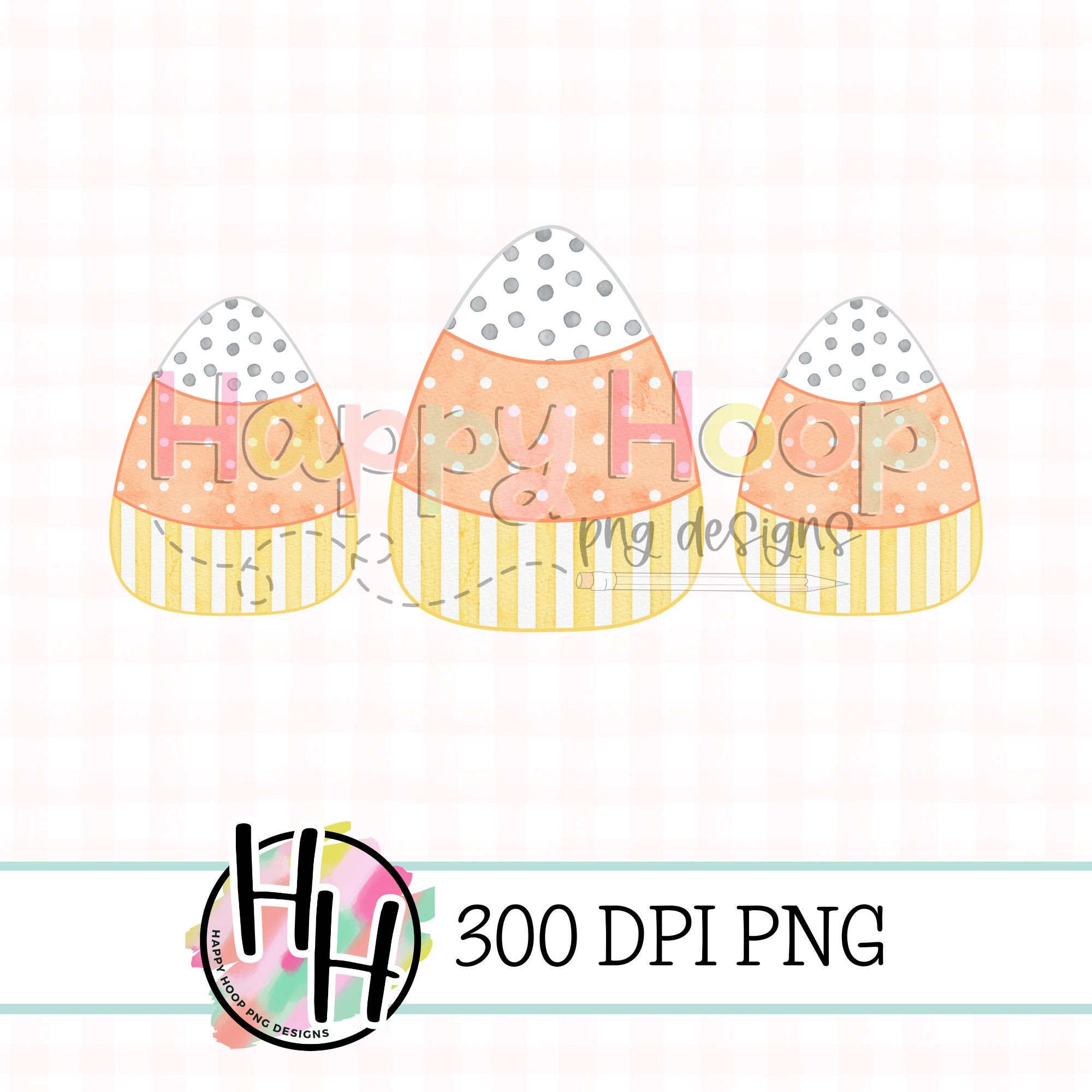 Watercolor Candy Corn Trio With Purple Bows PNG, Girls Fall PNG, Girly ...