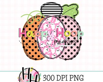 Whimsy Scribble Pumpkin nep appliqué png, roze girly pompoen png, nepborduurwerk, kinderen herfst png-ontwerp, HappyHoopPNG, pompoenappliqué
