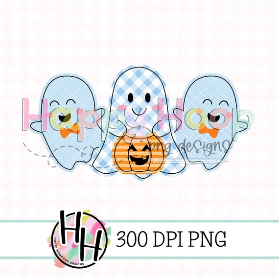 Boy Ghost Trio with Bow Ties Faux Applique PNG, Boy Ghosts, Faux Embroidery, Kids Halloween PNG, HappyHoopPNG Designs, Boy Ghost Applique