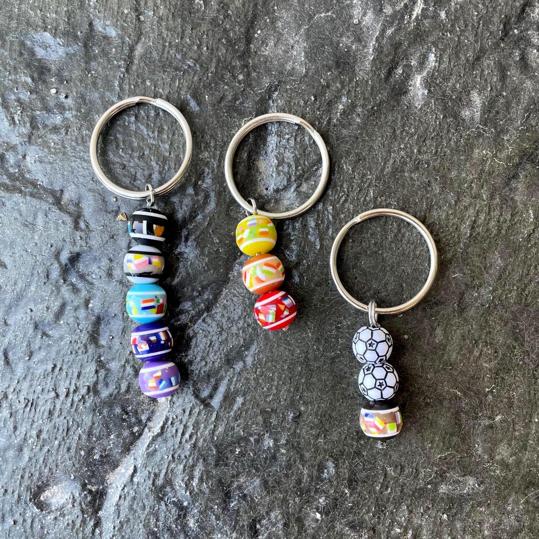 Colorful Keychains Handcrafted Colorful Beaded Keychains, 2.5