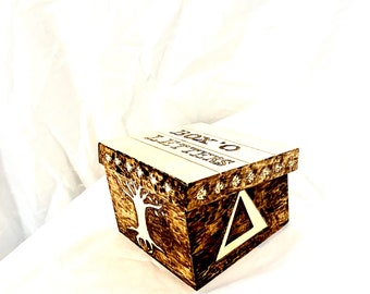 Handcrafted pyrography letter box for special moments and memories
