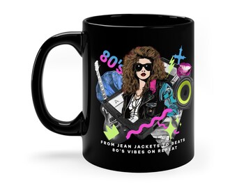 80's Coffee Mug , gift for 80's Lover Eighties Nostalgia coffee cup Eighties Rock, Eighties Birthday gift, 80s Retro mug, Vintage 80's mug,