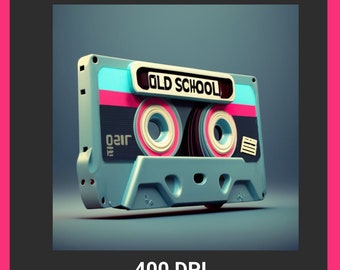 80s Cassette Tape PNG: Retro Nostalgia Clipart (Digital Download)