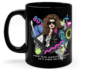 80's Coffee Mug , gift for 80's Lover Eighties Nostalgia coffee cup Eighties Rock, Eighties Birthday gift, 80s Retro mug, Vintage 80's mug,