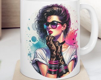 80's theme mug Retro gift for 80s theme Birthday party, 80s fashion coffee cup, Vintage mug, 80s Nostalgia, Coffee lover gift, Metro 80s mug