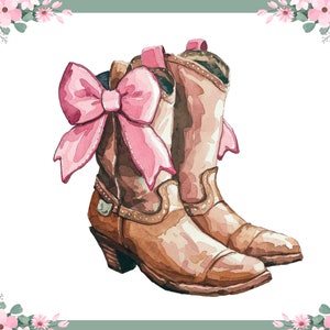 Coquette Cowboyboots watercolor png Western Coquette style boots Coquetter asthetic, Cute cowboy boots, Western watercolor,coquette country