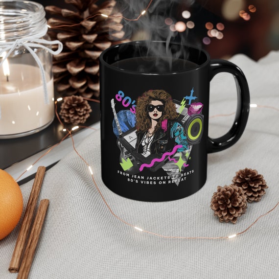 80's Coffee Mug , gift for 80's Lover Eighties Nostalgia coffee cup  Eighties Rock, Eighties Birthday gift, 80s Retro mug, Vintage 80's
