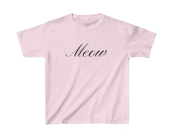 Miau modny dziecięcy t-shirt Zabawny Vintage slogan T-shirt Ładny t-shirt Estetyczny gorący t-shirt dla dziewczyn