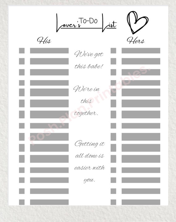 His Hers Do List Template Free To Do List Templates To Edit Online